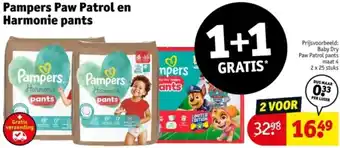 Kruidvat Pampers Paw Patrol en Harmonie pants aanbieding