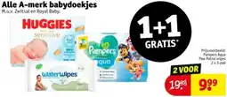 Kruidvat Alle A-merk babydoekjes aanbieding