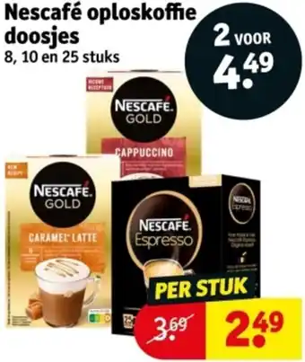 Kruidvat Nescafé oploskoffie doosjes aanbieding