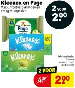 Kruidvat Kleenex en Page aanbieding