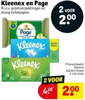 Kruidvat Kleenex en Page aanbieding