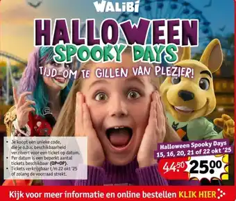 Kruidvat Walibi halloween spooky days aanbieding