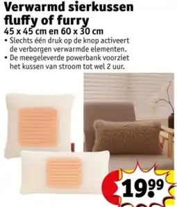 Kruidvat Verwarmd sierkussen fluffy of furry aanbieding