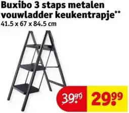 Kruidvat Buxibo 3 staps metalen vouwladder keukentrapje aanbieding