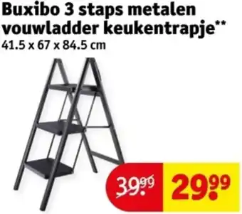 Kruidvat Buxibo 3 staps metalen vouwladder keukentrapje aanbieding