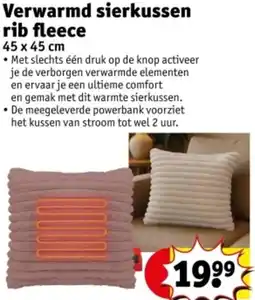 Kruidvat Verwarmd sierkussen rib fleece aanbieding