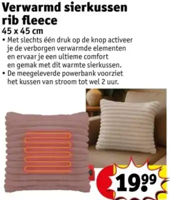 Kruidvat Verwarmd sierkussen rib fleece aanbieding