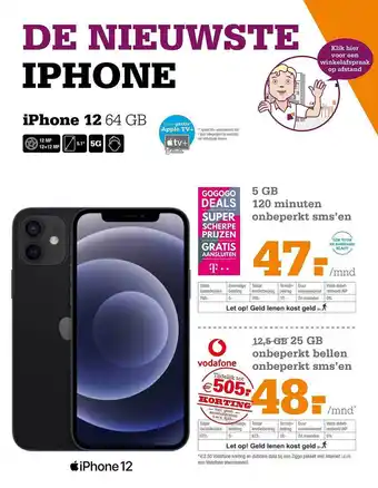 Telecombinatie Iphone 12 64 gb aanbieding