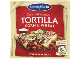 Hoogvliet Tortilla wraps corn&wheat medium 8 stuks 336g aanbieding