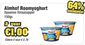 Budget Food Almhof Roomyoghurt Spaanse Sinaasappel aanbieding