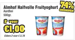 Budget Food Almhof Halfvolle Fruityoghurt Aardbei aanbieding