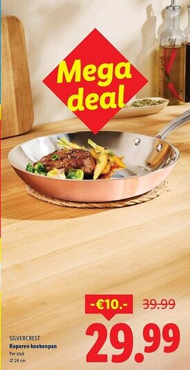 Lidl Silvercrest Koperen koekenpan aanbieding