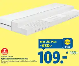 Lidl Livarno home Hybrideschuimmatras Comfort Plus aanbieding