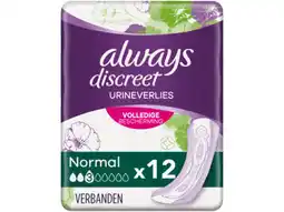 Hoogvliet Always Discreet maandverband normal voor urineverlies aanbieding