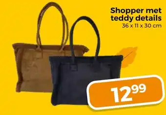 Trekpleister Shopper met teddy details aanbieding