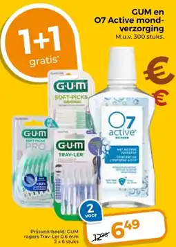 Trekpleister GUM en O7 Active mondverzorging aanbieding