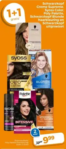Trekpleister Schwarzkopf Creme Supreme, Syoss Color, Poly Palette, Schwarzkopf Blonde haarkleuring en Schwarzkopf uitgroeiset aanbieding