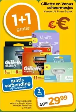 Trekpleister Gillette en Venus scheermesjes aanbieding