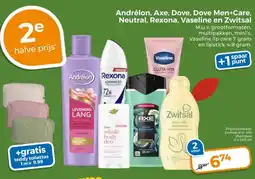 Trekpleister Andrélon, Axe, Dove, Dove Men+Care, Neutral, Rexona, Vaseline en Zwitsal aanbieding