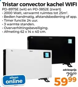 Trekpleister Tristar convector kachel WIFI aanbieding