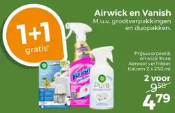 Trekpleister Airwick en Vanish aanbieding