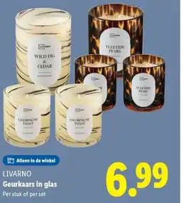 Lidl Livarno Geurkaars in glas aanbieding