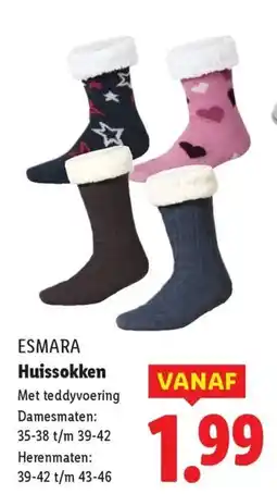 Lidl Esmara Huissokken Met teddyvoering aanbieding