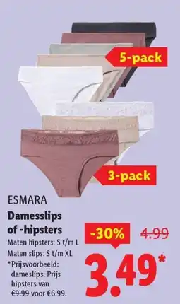 Lidl Esmara damesslips of-hipsters aanbieding