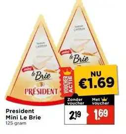 Vomar Voordeelmarkt President Mini Le Brie aanbieding