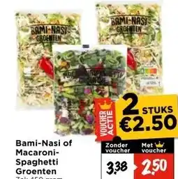 Vomar Voordeelmarkt Bami-Nasi of Macaroni- Spaghetti Groenten aanbieding