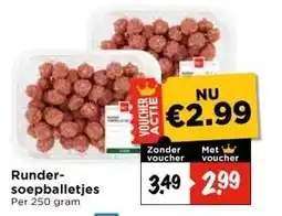 Vomar Voordeelmarkt Runder- soepballetjes aanbieding