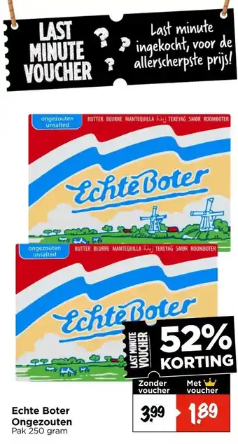 Vomar Voordeelmarkt Echte Boter Ongezouten aanbieding
