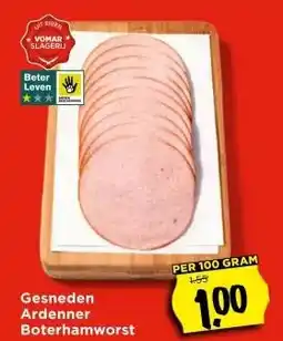 Vomar Voordeelmarkt Gesneden Ardenner Boterhamworst aanbieding