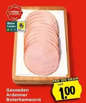 Vomar Voordeelmarkt Gesneden Ardenner Boterhamworst aanbieding