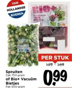 Vomar Voordeelmarkt Spruiten of Bio+ Vacuüm Bietjes aanbieding