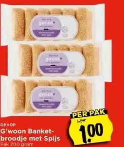 Vomar Voordeelmarkt G'woon Banket- broodje met Spijs aanbieding