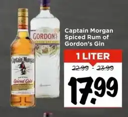 Vomar Voordeelmarkt Captain Morgan Spiced Rum of Gordon's Gin aanbieding