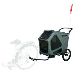 Pets Place Trixie Fietskar - Hondenfietskar - Grijs Groen 71x95x85/138 Cm Tot 35 Kg Medium aanbieding