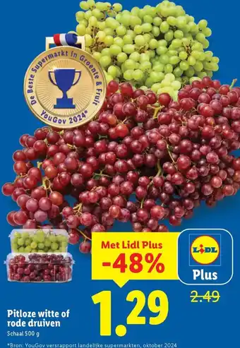 Lidl Pitloze witte of rode druiven aanbieding