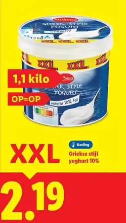 Lidl Griekse stijl yoghurt 10% aanbieding