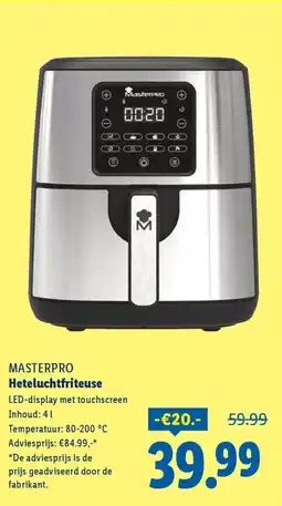 Lidl Masterpro Heteluchtfriteuse aanbieding