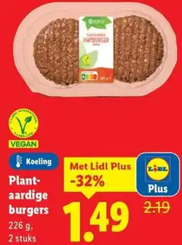 Lidl Plantaardige burgers aanbieding