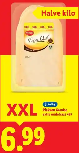 Lidl Plakken Goudse extra oude kaas 48+ aanbieding