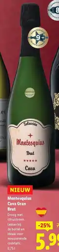 Lidl Montesquius Cava Gran Brut aanbieding