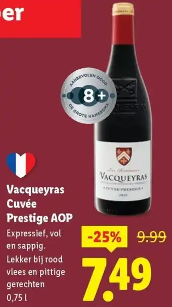 Lidl Vacqueyras Cuvée Prestige AOP aanbieding