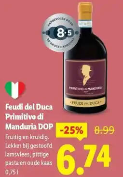 Lidl Feudi del Duca Primitivo di Manduria DOP aanbieding
