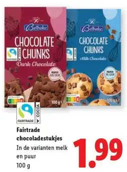 Lidl Fairtrade chocoladestukjes aanbieding