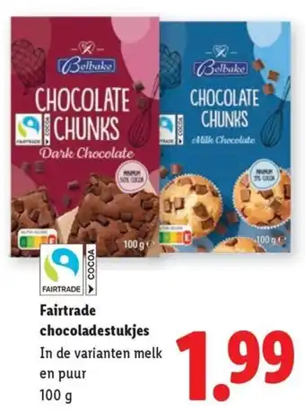 Lidl Fairtrade chocoladestukjes aanbieding