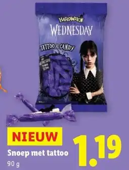 Lidl Snoep met tattoo aanbieding