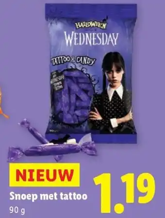 Lidl Snoep met tattoo aanbieding